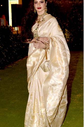 Off white kouram silk bland sequance & thread work saree with Blouse