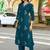 Floral Embroidered V-Neck Thread Work Straight Kurta With Palazzos