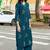 Floral Embroidered V-Neck Thread Work Straight Kurta With Palazzos