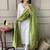 Off White viscose blend Embroidered Straight KurtI BOTTOM DUPATTA SET
