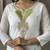 Off White viscose blend Embroidered Straight KurtI BOTTOM DUPATTA SET