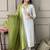 Off White viscose blend Embroidered Straight KurtI BOTTOM DUPATTA SET