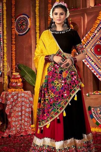Multi Color Viscose Cotton Navratri Special Lehenga Choli