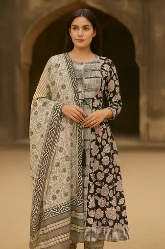 Gota block printed kurta set