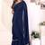 navy  georgette ready to wear ruffle style saree with sequin embroidery blouse piece