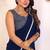 navy  georgette ready to wear ruffle style saree with sequin embroidery blouse piece