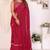 rani georgette ready to wear ruffle style saree with sequin embroidery blouse piece