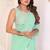 sea green georgette ready to wear ruffle style saree with sequin embroidery blouse piece