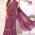 wine georgette ready to wear ruffle style saree with sequin embroidery blouse piece