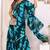 teal blue shibori printed ruffled stitched ready to wear saree with sequin unstitched blouse