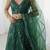 Bottle Green Net Rainbow Sequin Dori Work Lehenga Choli