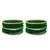 Set of 30 green velvet & gold plated bangles