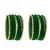 Set of 30 green velvet & gold plated bangles