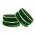 Set of 30 green velvet & gold plated bangles