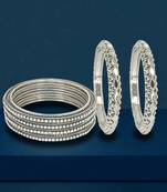 Set of 6 silver plated textured bangles set