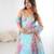 Sky Blue Organza Floral Digital Printed Lehenga choli