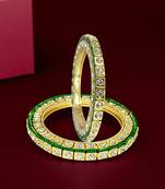 Set of 2 gold plated square design bangle set