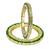 Set of 2 gold plated square design bangle set