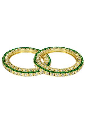 Set of 2 gold plated square design bangle set 4