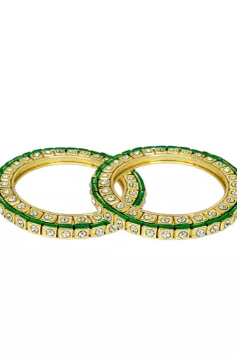 Set of 2 gold plated square design bangle set
