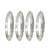 Set of 4 silver plated cubic zircon bangle set