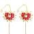 Gold plated pink lotus design needle ear cuff