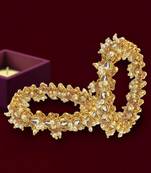 Set of 2 gold plated kundan floral bangle set