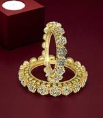 Set of 2 gold plated filigree floral bangle set