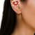Gold plated pink lotus design needle ear cuff
