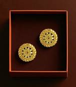 Gold plated round shape stud earring