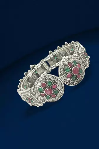 Silver plated cuff bracelet bangles