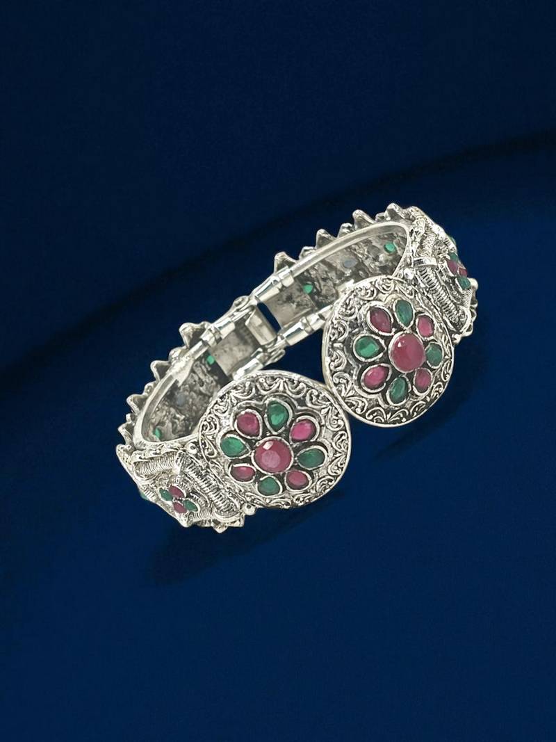 Silver plated cuff bracelet bangles