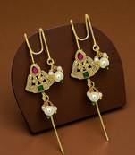 Gold plated rajputi needle ear cuff