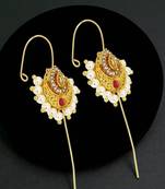 Gold plated teardrop crescent shape needle ear cuff