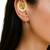 Gold plated teardrop crescent shape needle ear cuff