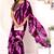 wine shibori printed ruffled stitched ready to wear saree with sequin unstitched blouse