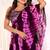 wine shibori printed ruffled stitched ready to wear saree with sequin unstitched blouse