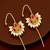 Gold plated elegant pink needle ear cuff