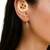 Gold plated elegant pink needle ear cuff
