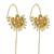 Gold plated kundan studded needle ear cuff