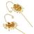 Gold plated kundan studded needle ear cuff