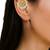 Gold plated kundan studded needle ear cuff