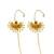Gold plated cubic zircon crescent moon needle ear cuff