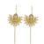 Gold plated cubic zircon crescent moon needle ear cuff