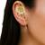 Gold plated cubic zircon crescent moon needle ear cuff