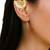 Gold plated half moon needle ear cuff