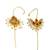 Gold plated half moon needle ear cuff
