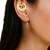 Gold plated pink kundan studded needle ear cuff