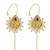 Gold plated kundan studded needle ear cuff