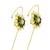 Gold plated green lotus design needle ear cuff